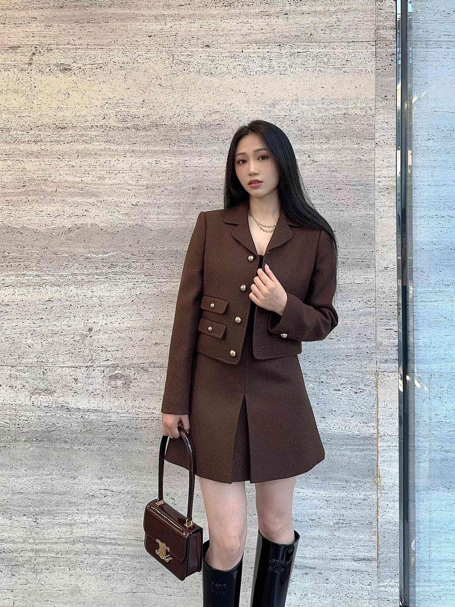 셀린느 가을 겨울 싱글 브레스티드 숏 울 재킷 (해외배송)