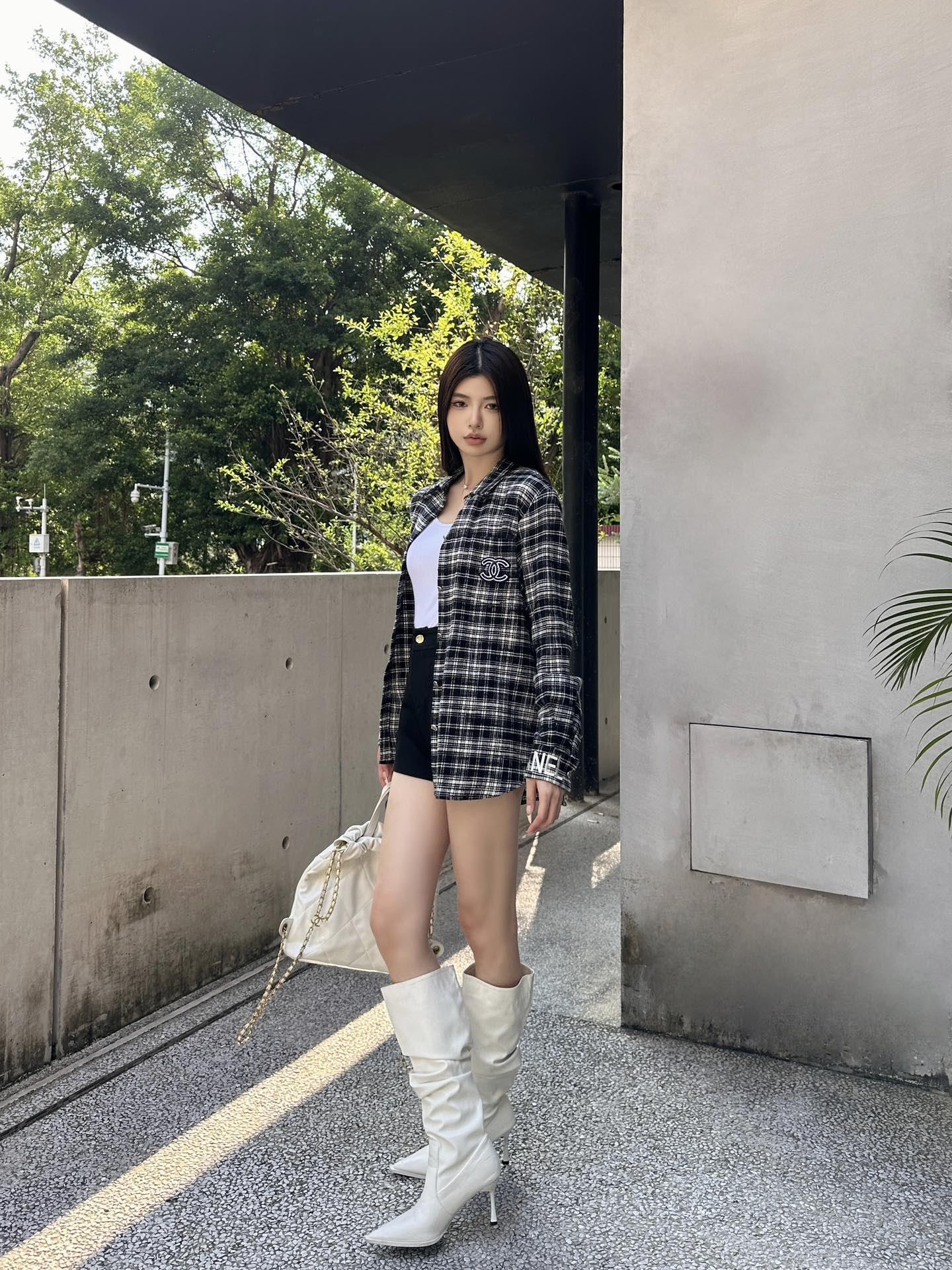 샤넬 체크 셔츠 (해외배송)