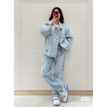 루이비통 캔디 컬러 로고 자수 데님 팬츠 (해외배송)