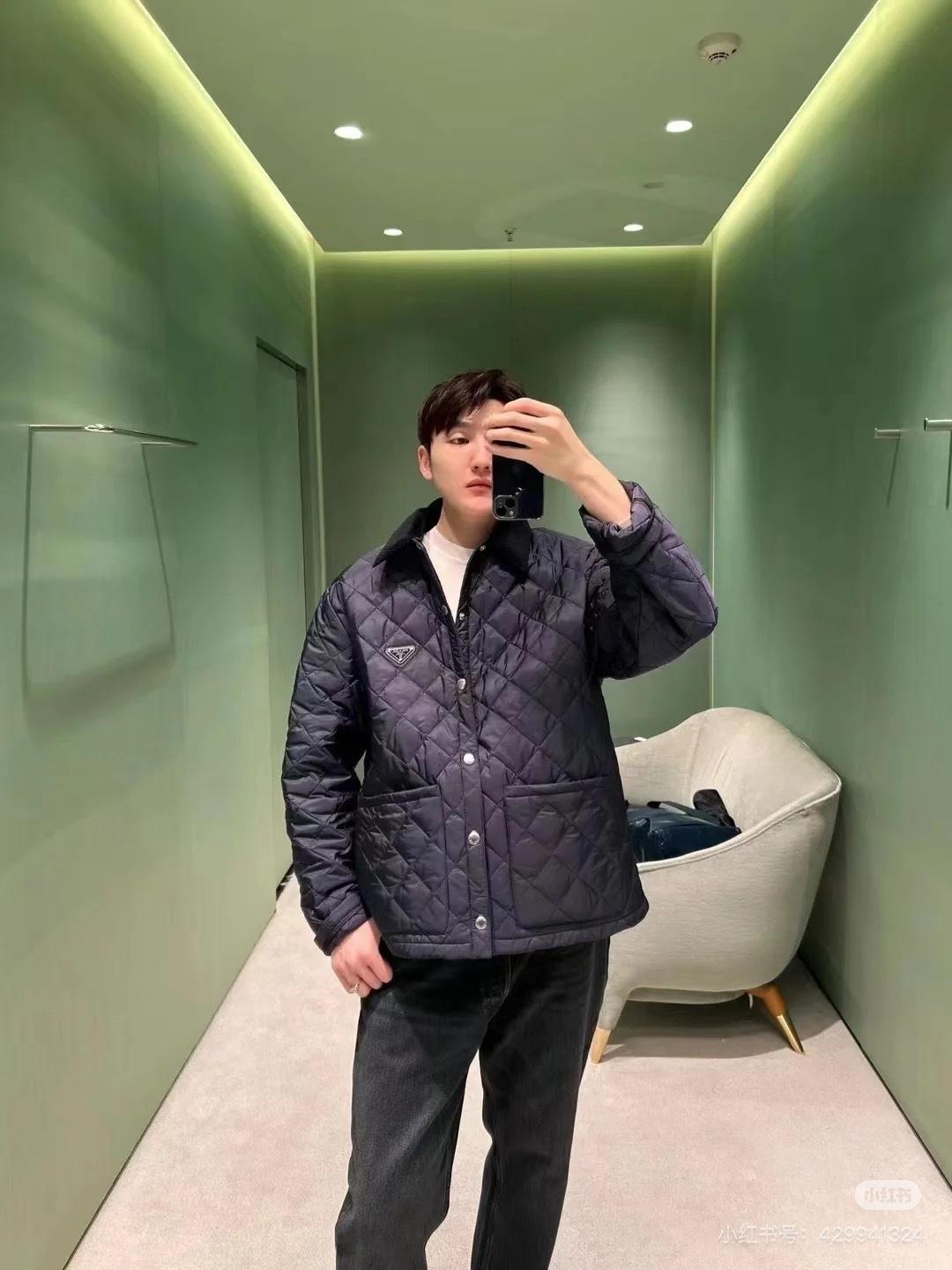 프라다 코듀로이 칼라 코튼 재킷 (해외배송)
