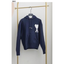 아미 AMI de Coeur Oversize Intarsia Hoodie Nautic Blue White (국내배송)