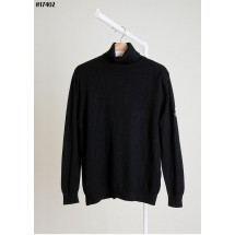 몽클레어 트리 컬러 와펜 패치 울 블렌드 하이넥 니트 풀오버 (국내배송)