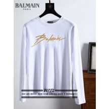 발망 BALMAIN 빈티지 금장 레터링 긴팔 티셔츠 (국내배송)