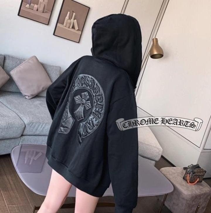 크롬하츠 가죽덧댐 후드 집업 티셔츠 (국내배송)