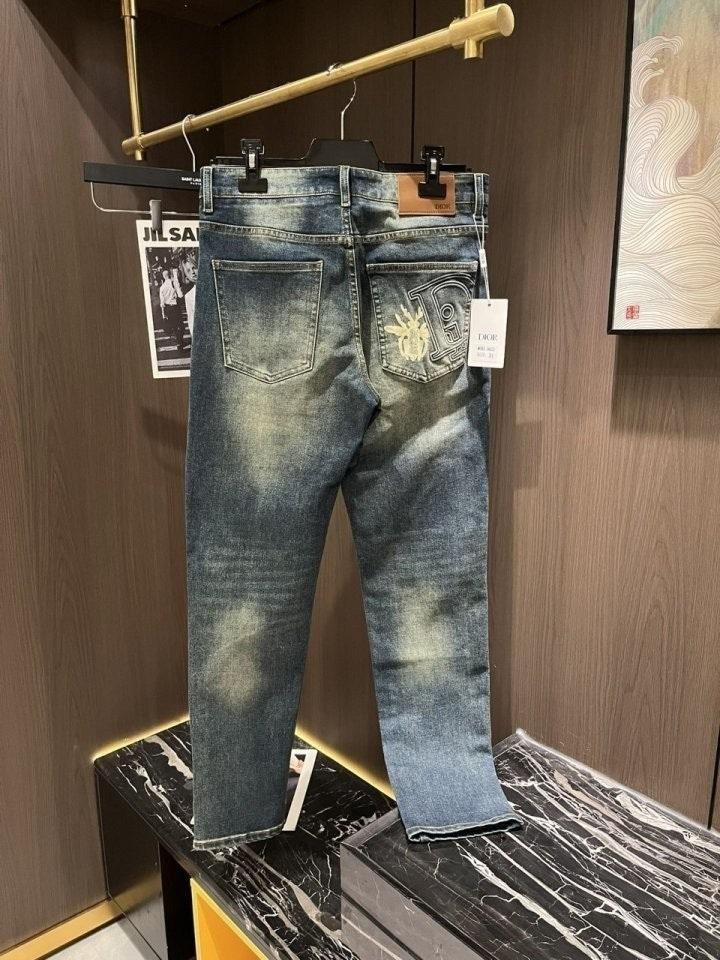 디올 CHRISTIAN DIOR 레터링 벌 자수 청바지 (국내배송)