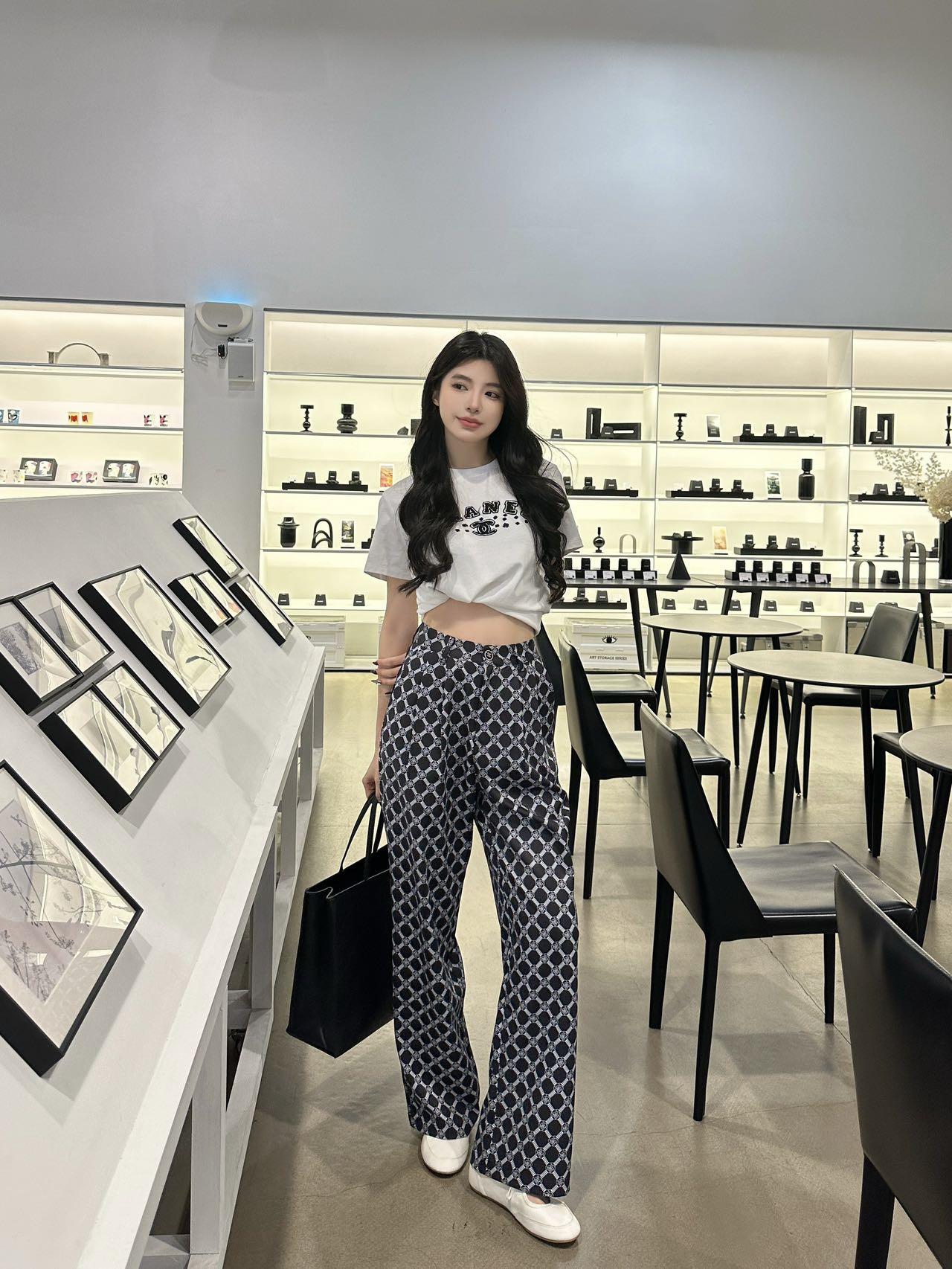 샤넬 봄 여름 와이드 레그 팬츠 (해외배송)