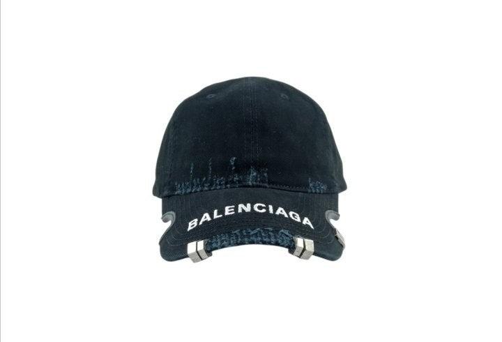 발렌시아가 모노그램 자수 리벳 모자 블랙 balenciaga (국내배송)