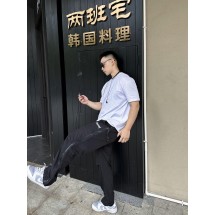 발렌시아가 로고 프린트 워크웨어 지퍼업 워븐 팬츠 (해외배송)