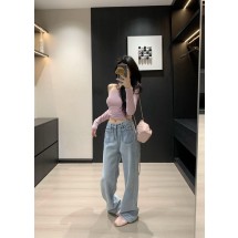 입생로랑 데님 와이드 레그 스트레이트 팬츠 2컬러 (해외배송)