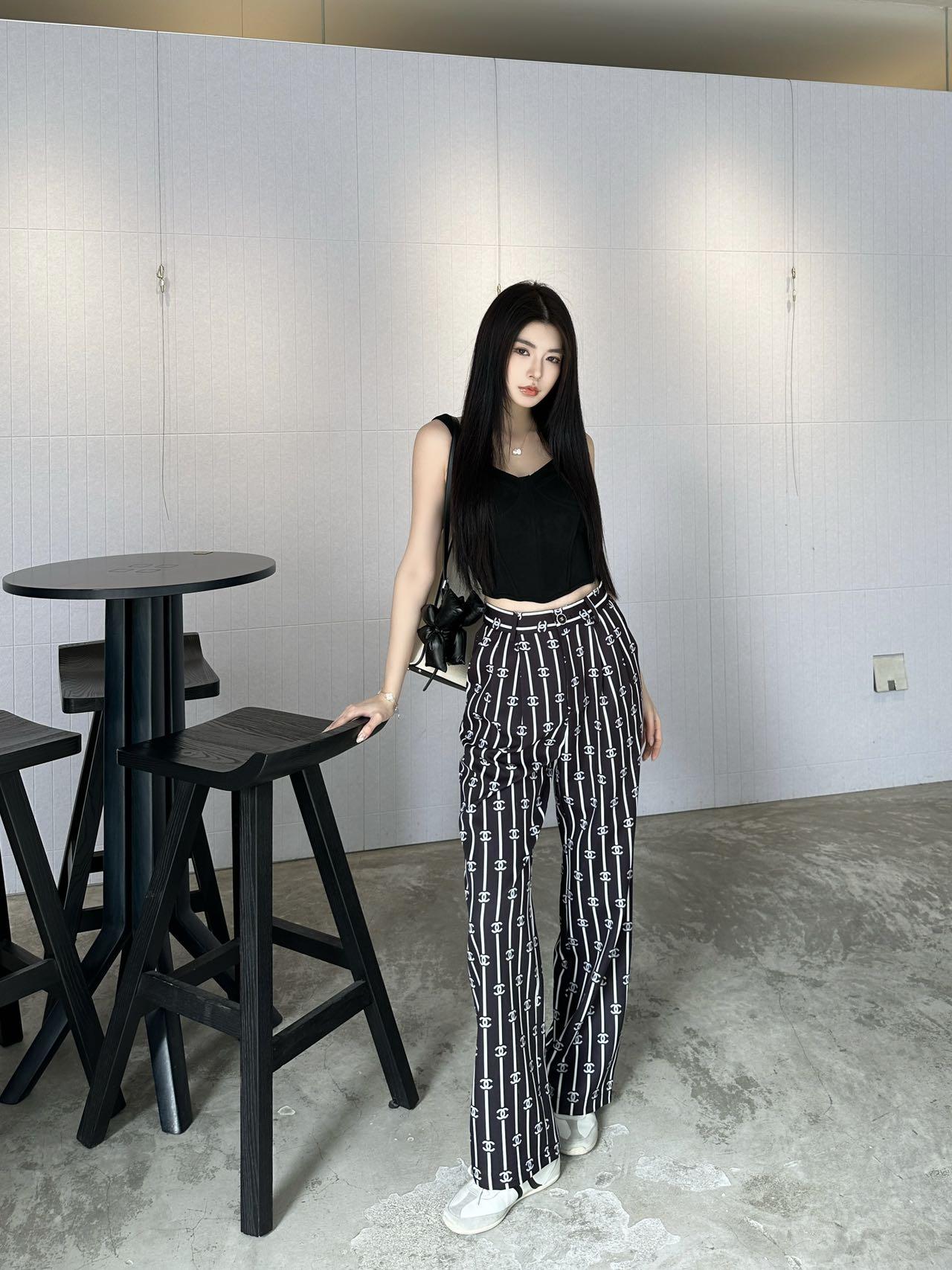 샤넬 스타일 로고 팬츠 (해외배송)