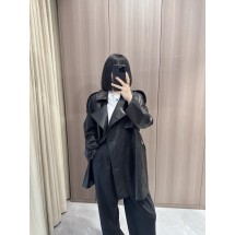 브루넬로쿠치넬리 미드 길이 가죽 코트 (해외배송)