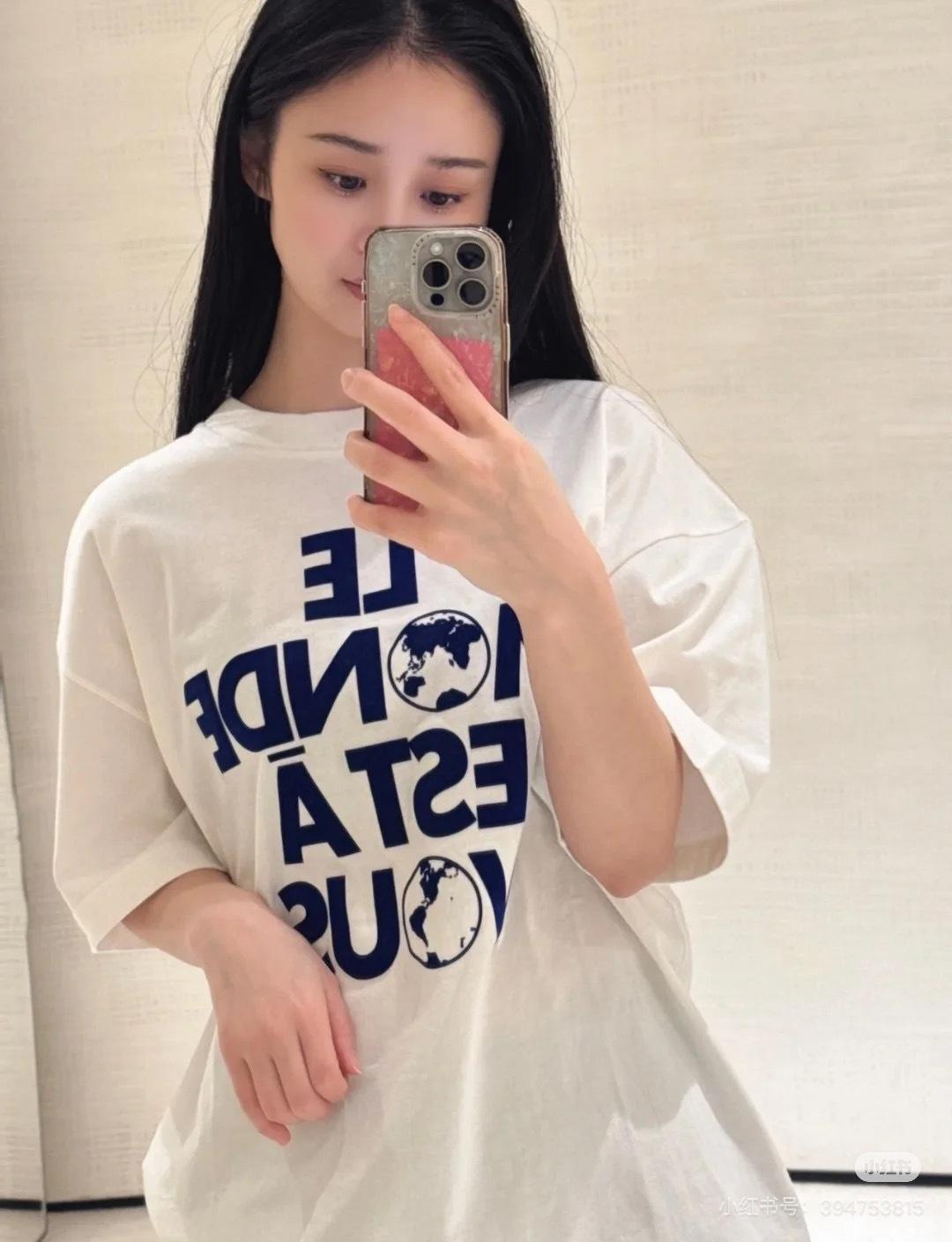 루이비통 신상 하이엔드 블루 앤 화이트 프린트 반팔 (정품급 해외배송)