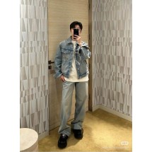 루이비통 워시드 라이트 블루 포켓 자수 청바지 (정품급 해외배송)