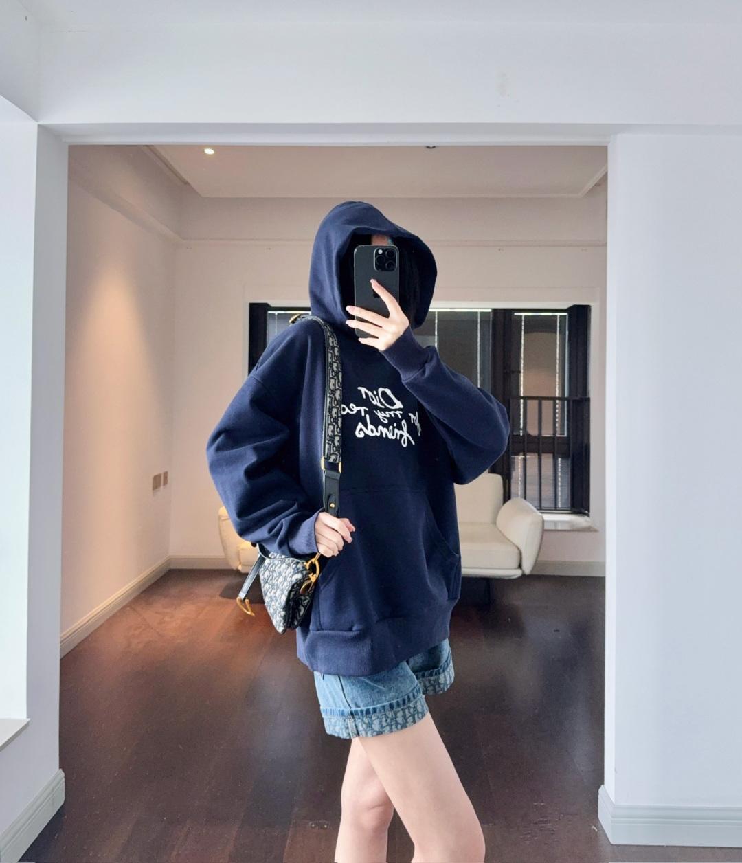 디올 자수 후드 스웨트셔츠 (해외배송)