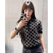 구찌 GG 라펠 반팔 니트 스웨터 (해외배송)