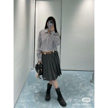미우미우 스트라이프 지퍼 셔츠 재킷(해외배송)
