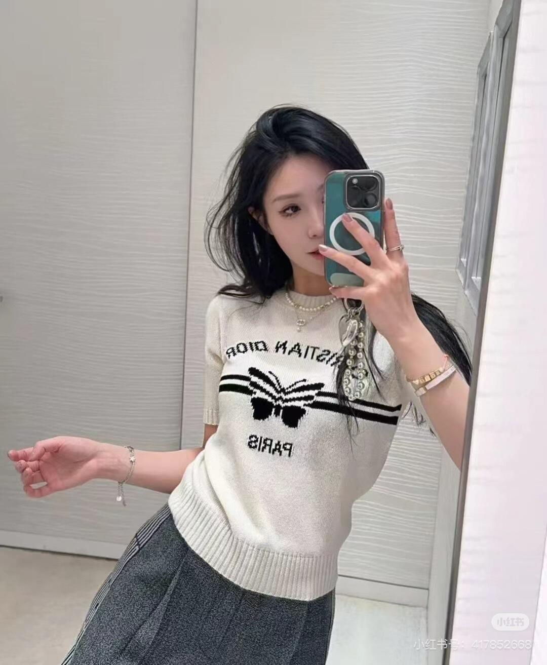 디올 버터플라이 니트 반팔 (정품급 해외배송)