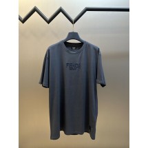 펜디 문자 자수 라운드넥 반팔 티셔츠 (해외배송)
