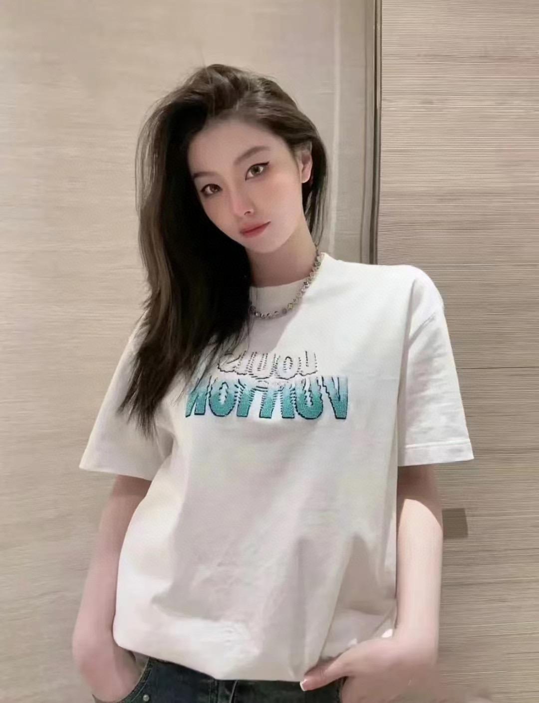 루이비통 비즈 레터스 라운드넥 반팔 티셔츠 (해외배송)