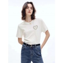 펜디 하트플라워 자수 라운드 티셔츠 (국내배송)
