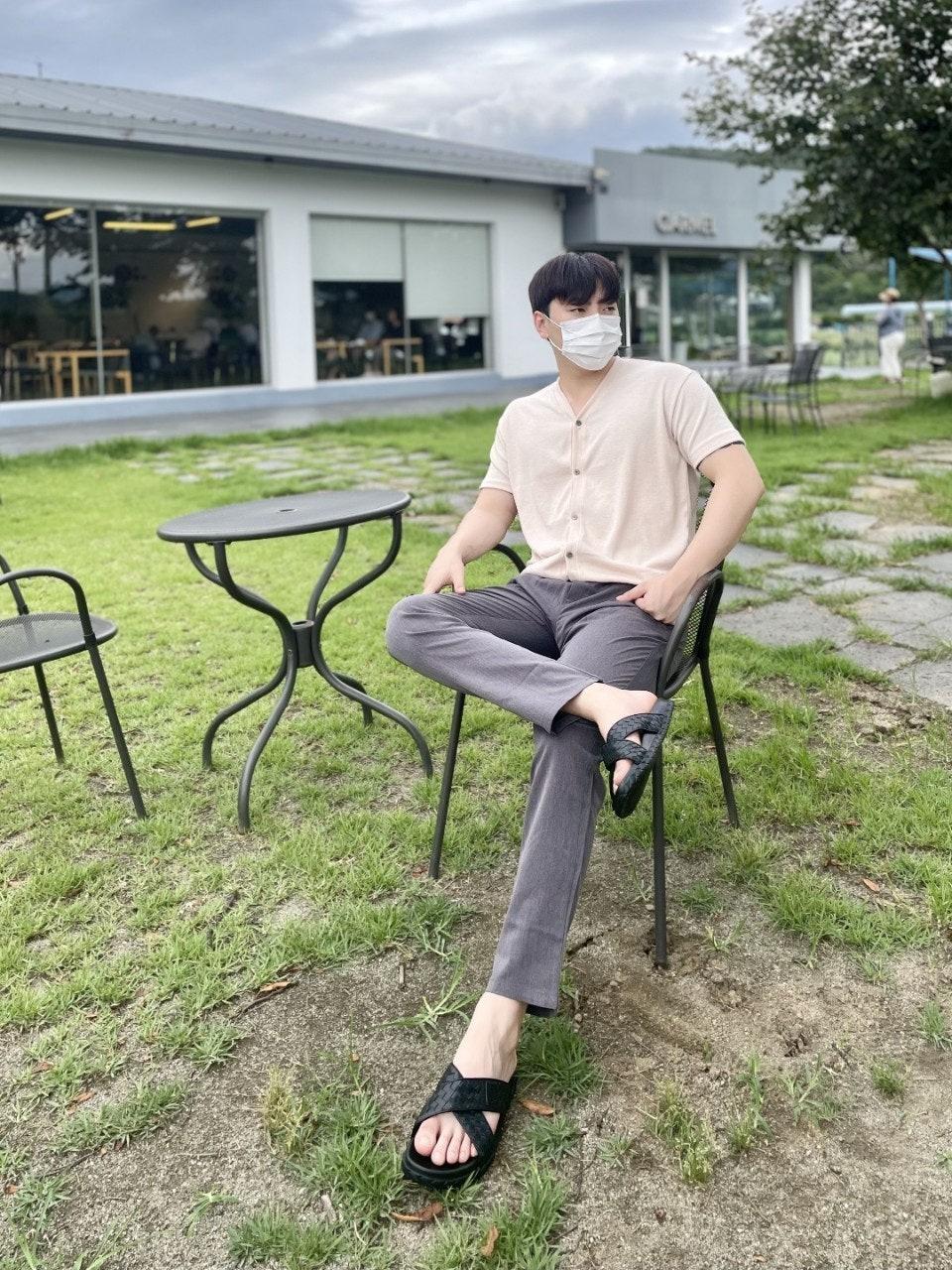 보테가베네타 남성 버터플라이 린넨 밴딩 팬츠 (국내배송)