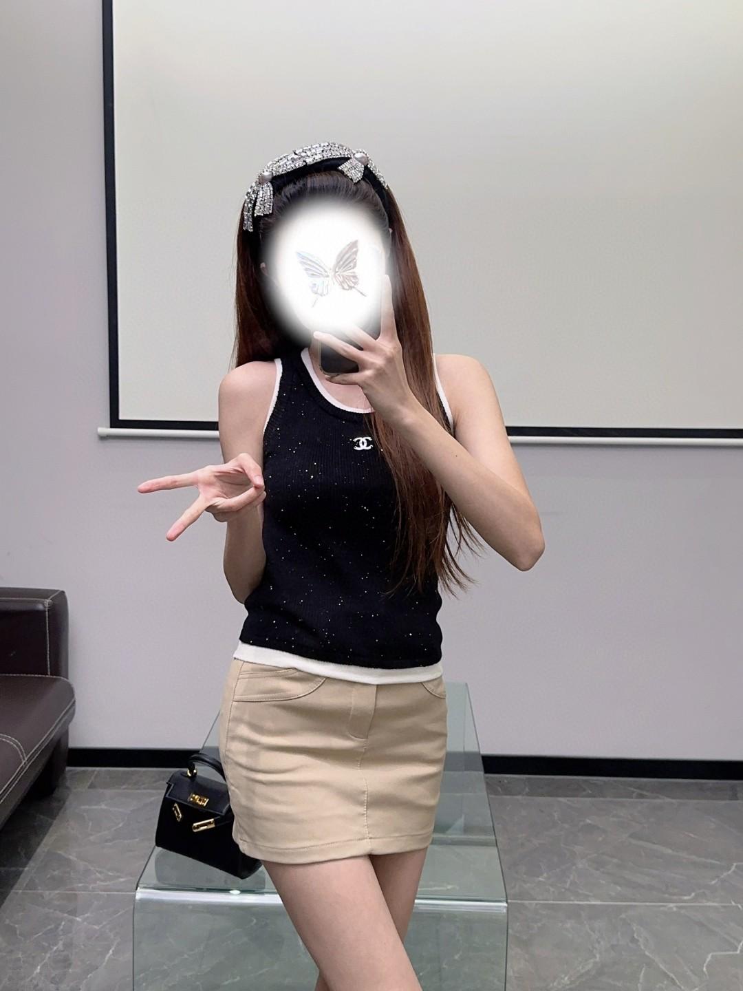 샤넬 페이크 투피스 니트 조끼 (해외배송)