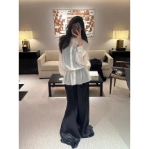 샤넬 25S 신상 봄여름 연꽃잎 칼라 긴팔 셔츠 (해외배송)