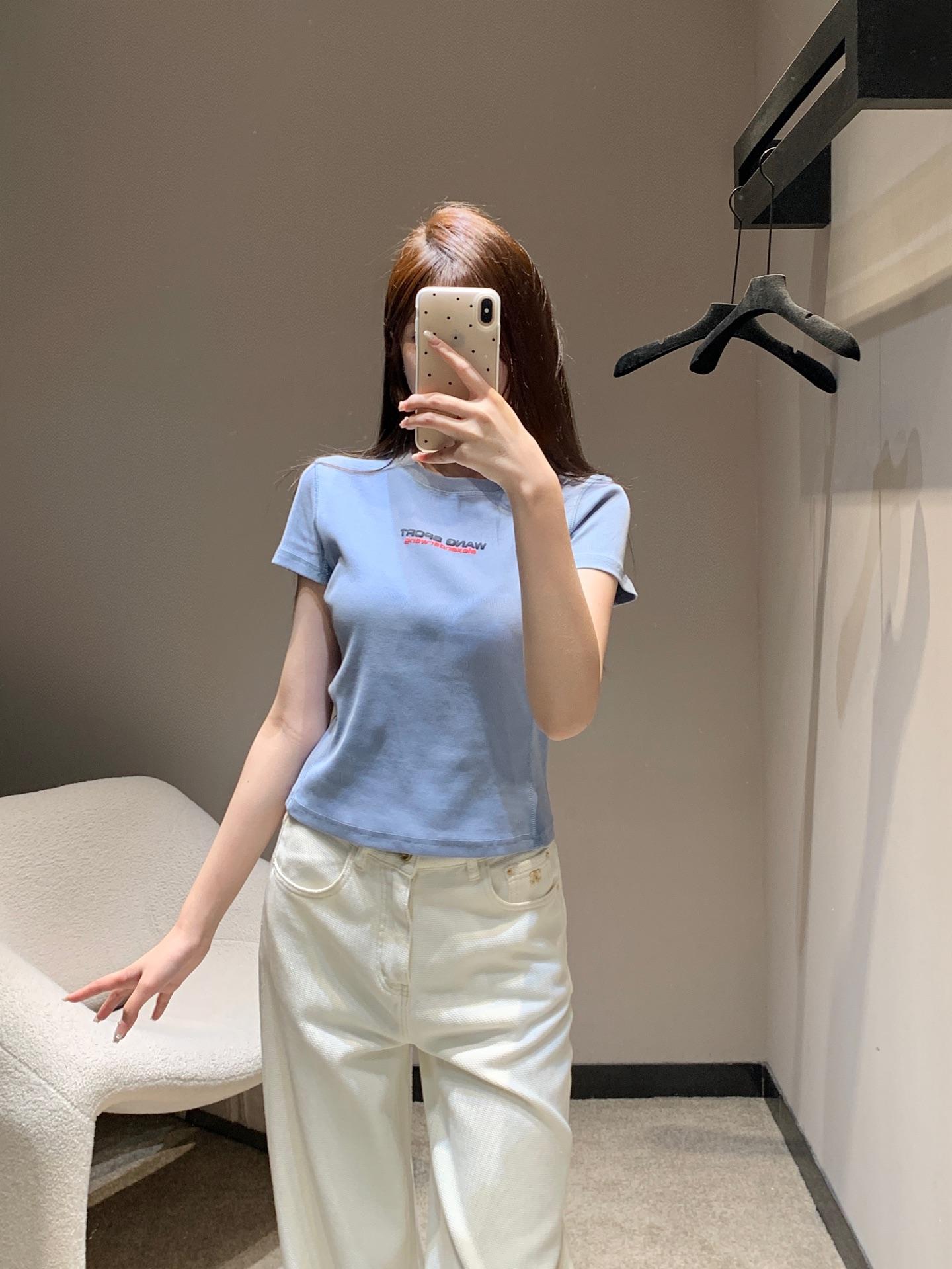 알렉산더왕 프린트 디스트레스드 라운드넥 반팔 티셔츠 (해외배송)