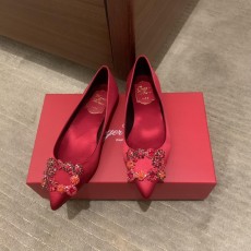 로저비비에 다이아몬드 버클 실크 플랫슈즈 (해외배송)