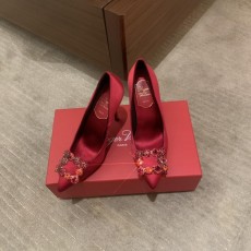로저비비에 다이아몬드 버클 실크 하이힐 (해외배송)