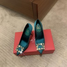 로저비비에 다이아몬드 버클 실크 하이힐 (해외배송)