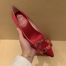 로저비비에 다이아몬드 버클 실크 하이힐 (해외배송)