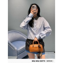 미우미우 25 초봄 최신 스트라이프 반팔 셔츠 (해외배송)