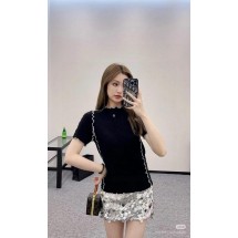 샤넬 25S 자카드 로고 니트 반팔 (정품급 해외배송)