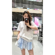 알렉산더왕 리브 스티칭 라운드넥 프린트 패턴 반팔 티셔츠 (해외배송)