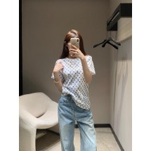 루이비통 블루 프린트 체인 라운드넥 반팔 티셔츠 (해외배송)