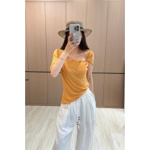 미우미우 텐셀 울 오프숄더 티셔츠 2컬러 (해외배송)
