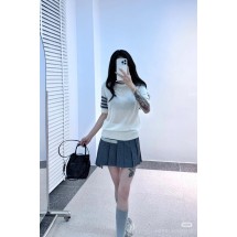 톰브라운 여성 니트 4줄 반팔 티셔츠 (해외배송)