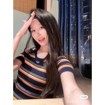 프라다 25SS 초봄 신상품 스트라이프 콘트라스트 반팔