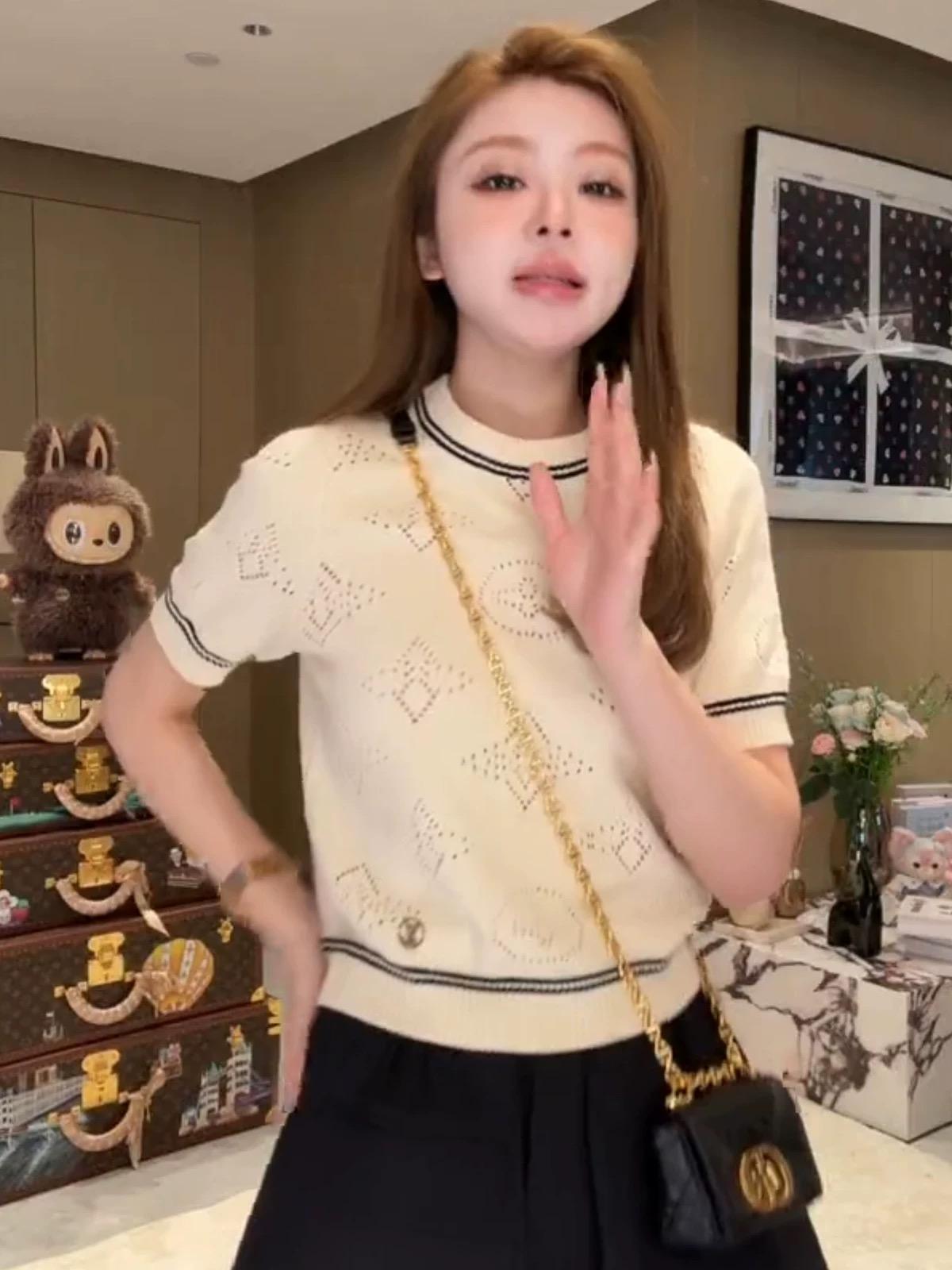 루이비통 LV 크루넥 반팔 스웨터 (해외배송)