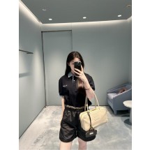 미우미우 캣워크 스타일 스플라이싱 컬리지 스타일 반팔 티셔츠 (해외배송)