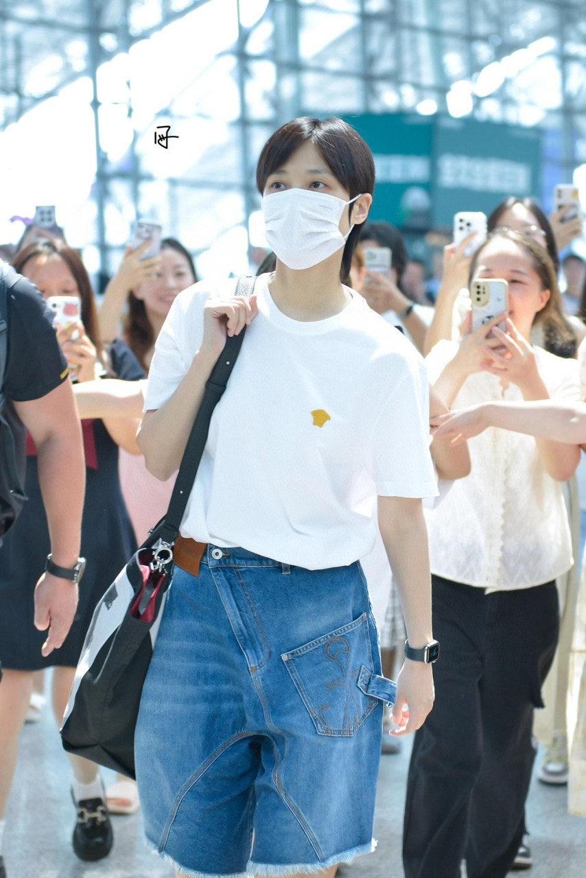 베르사체 스몰 골드 라벨 자수 반팔 티셔츠 (해외배송)