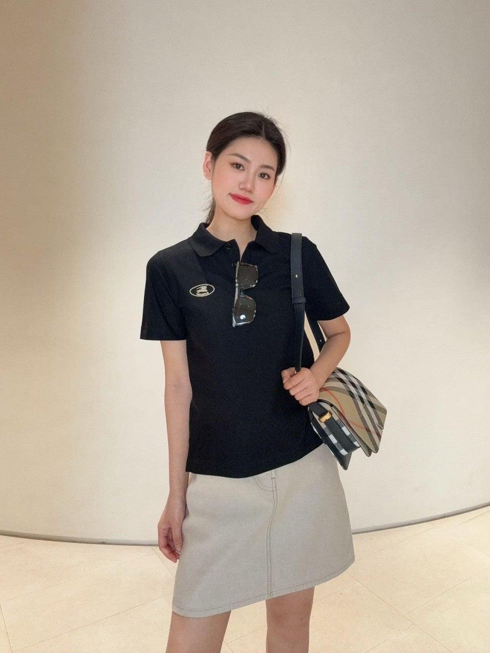 버버리 25Ss 신상품 봄 여름 자수 라펠 폴로 반팔 (해외배송)