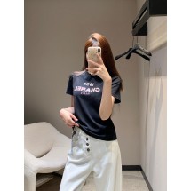 샤넬 자수 비즈 라운드넥 반팔 티셔츠 (해외배송)