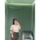프라다 25SS 신상품 봄 여름 레터 프린트 라운드넥 반팔 티셔츠 (해외배송)