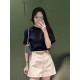 프라다 25SS 신상품 봄 여름 레터 프린트 라운드넥 반팔 티셔츠 (해외배송)