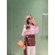 프라다 핑크 홀로우 크로셰 짧은 긴팔 셔츠 (해외배송)