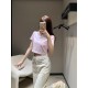 미우미우 라인스톤 비즈 레터 숏 라운드넥 티셔츠 (해외배송)
