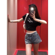 알렉산더왕 다이아몬드 비즈 라운드넥 반팔 티셔츠 (해외배송)