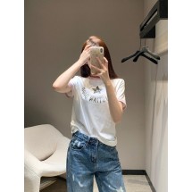 디올 오각별 문자 프린트 라운드넥 반팔 티셔츠 (해외배송)